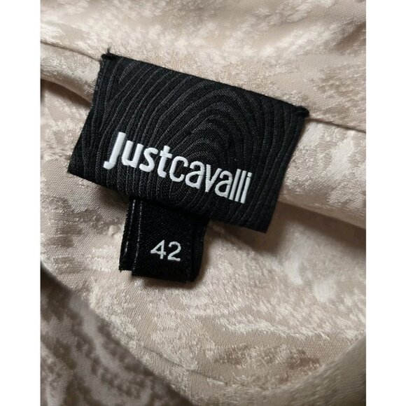 Just Cavalli Womens Button Front Blouse Size 42/ Medium Pink Snakeskin Print - Picture 3 of 8
